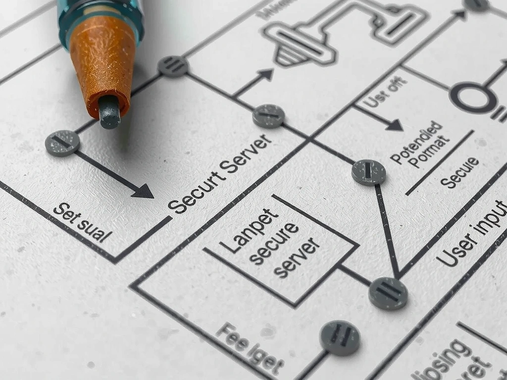 Technische Darstellung eines sicheren Datenflusses